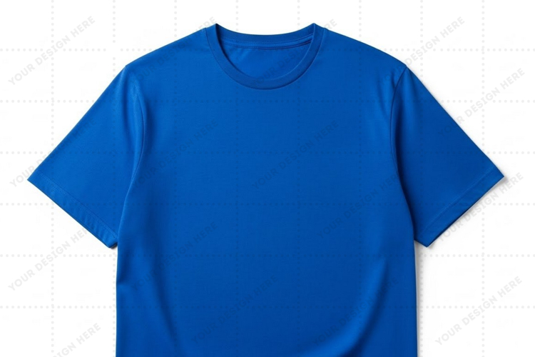 Solid blue T-shirt Mockup Design