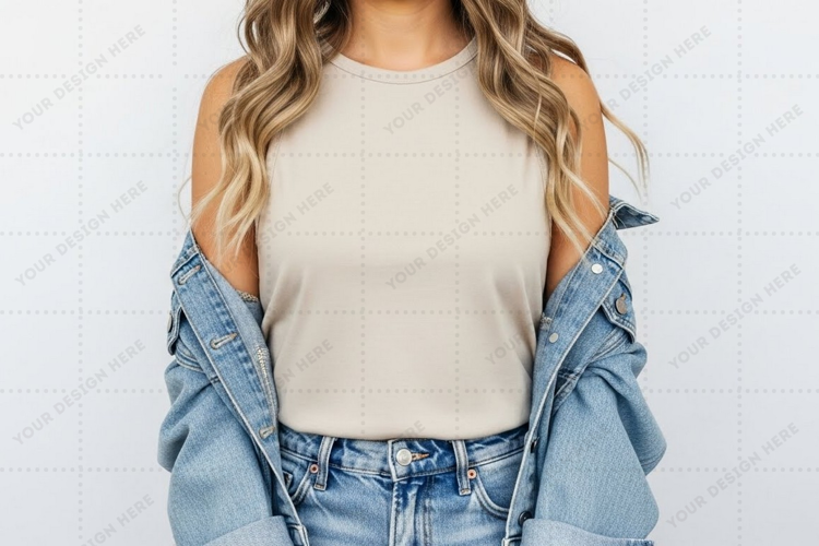 Women's cold shoulder T-shirt Mockup Design