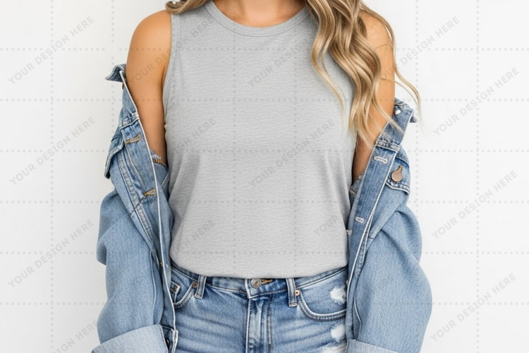 Casual grey T-shirt Mockup Design