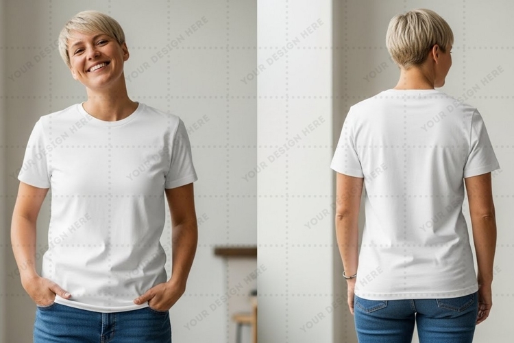 White Tshirt Mockup Image 19