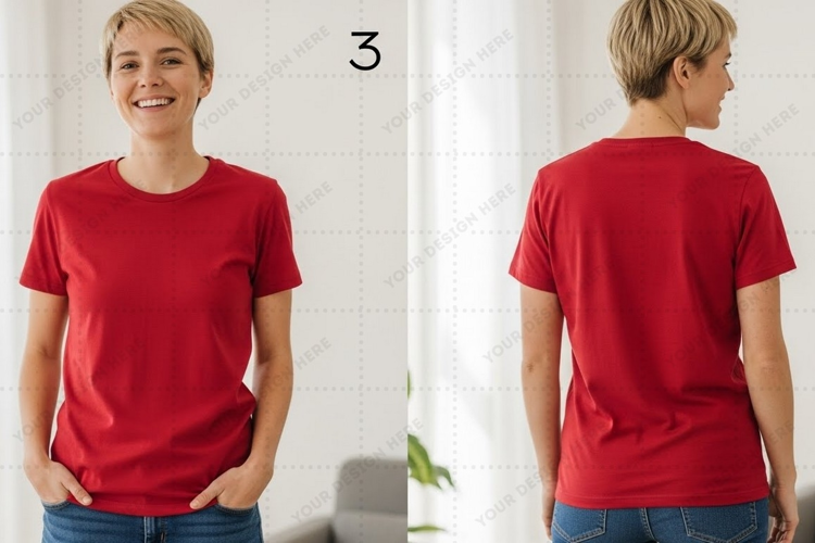Red T-shirt Mockup Design