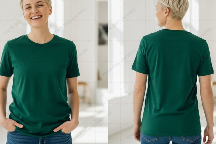 Green T-shirt Mockup Design