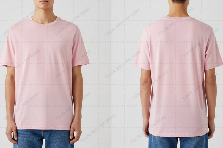 Men's pink T-shirt Mockup PNG Design