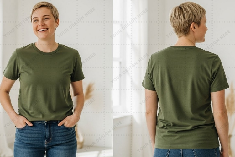 Green T-shirt Mockup Design