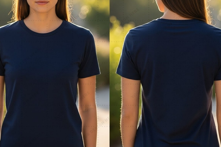 Navy blue T-shirt Mockup Design