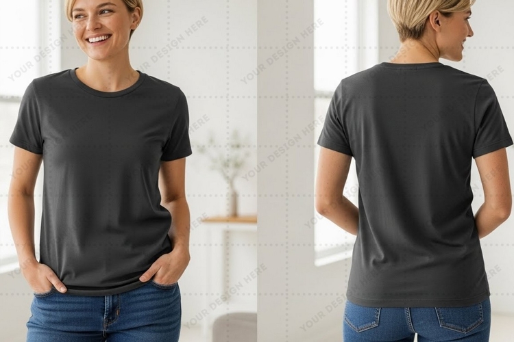 Black Tshirt Mockup Image 9