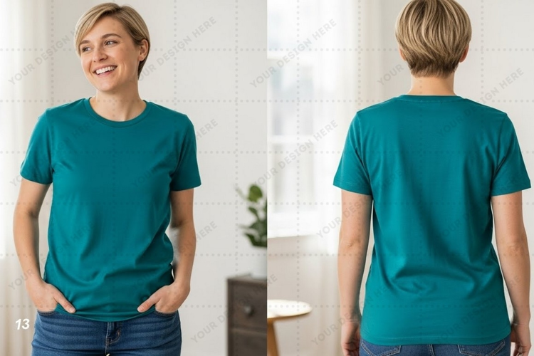 Teal T-shirt Mockup Design
