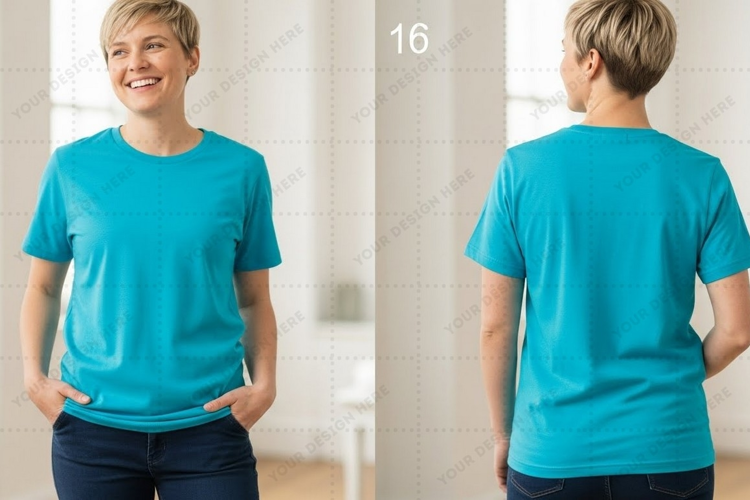 Turquoise T-shirt Mockup Design