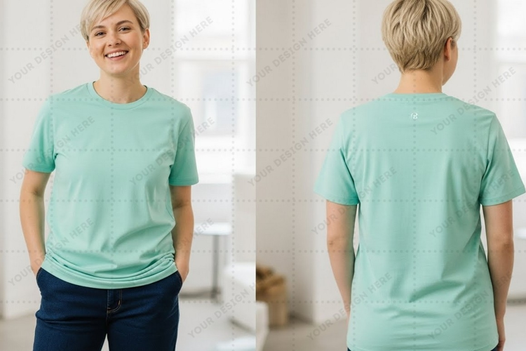 Light blue T-shirt Mockup Design