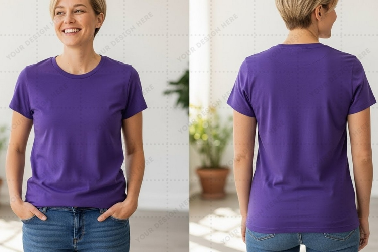 Purple T-shirt Mockup Design