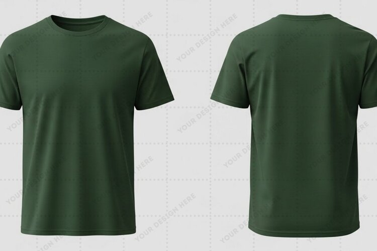 Solid green T-shirt Mockup Design example image 1