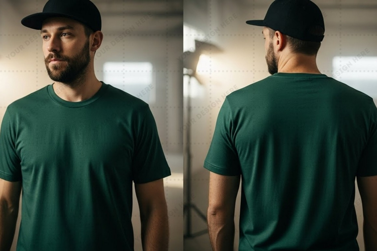 Green t-shirt T-shirt Mockup Design