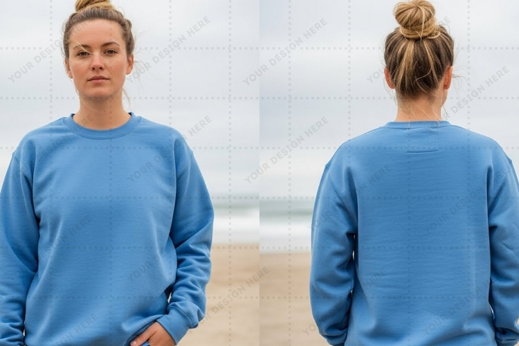 Casual blue T-shirt Mockup Design