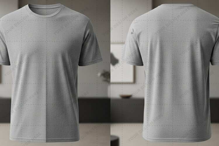 Minimalist grey T-shirt Mockup Design example image 1