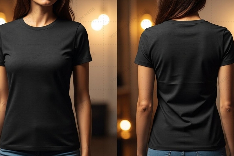 Black Tshirt Mockup Image 6