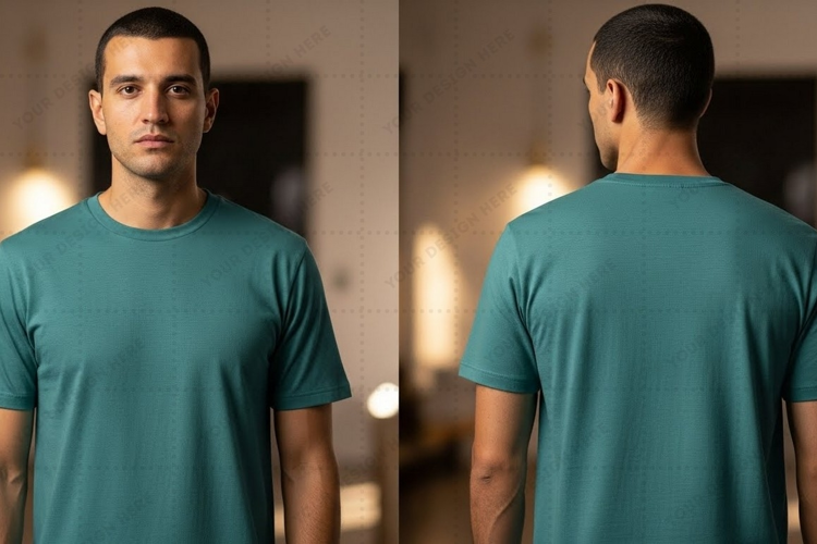Teal T-shirt Mockup Design