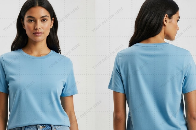 Light blue T-shirt Mockup Design