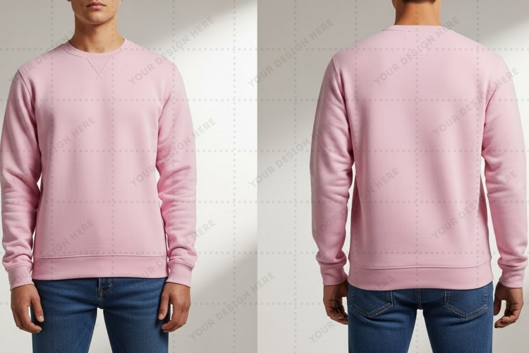 Light pink long sleeve T-shirt Mockup Design