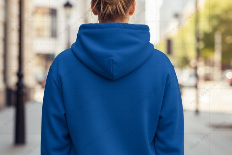 Blue hoodie T-shirt Mockup Design