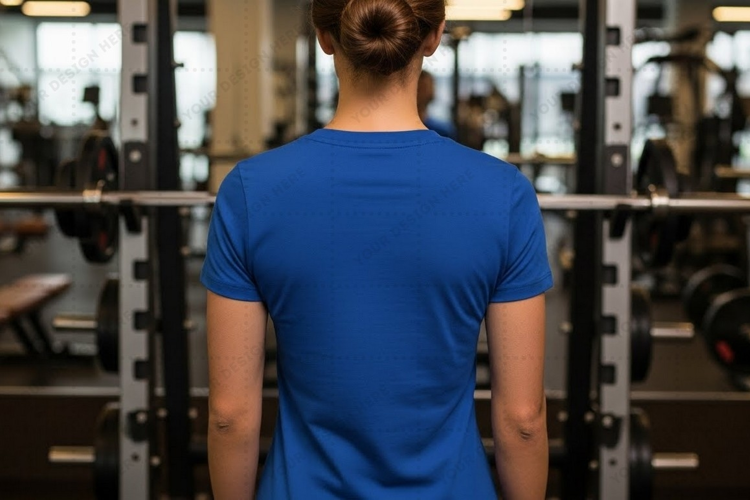Blue gym T-shirt Mockup Design