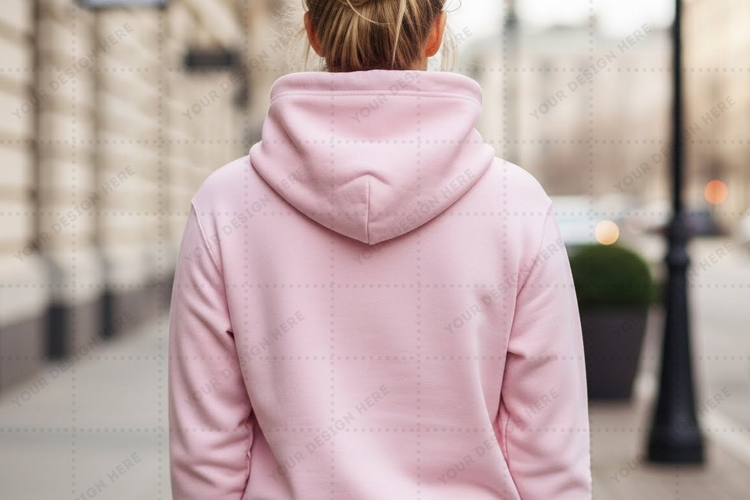 Pink hoodie T-shirt Mockup Design