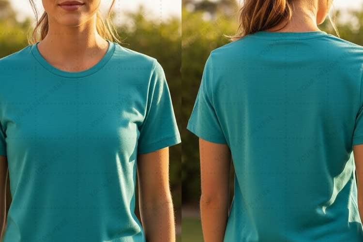 Turquoise T-shirt Mockup PNG Design