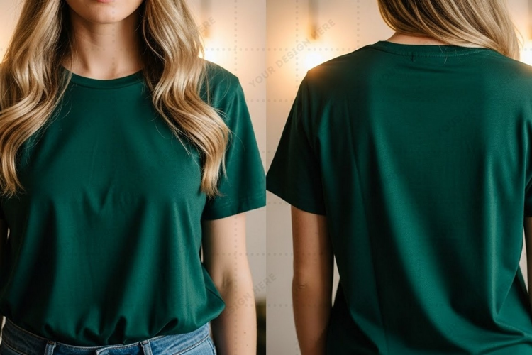 Dark green T-shirt Mockup Design