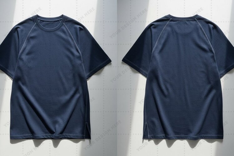 Dark blue T-shirt Mockup Design example image 1