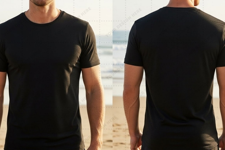 Black Tshirt Mockup Image 3