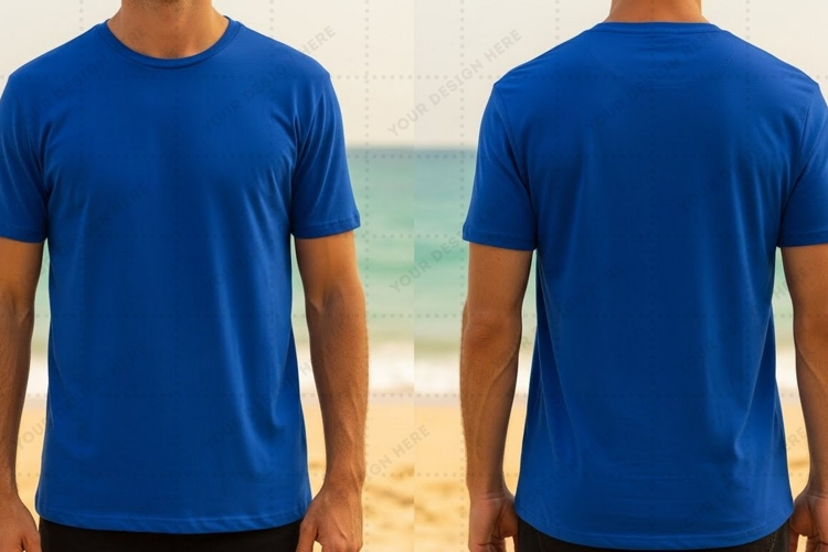 Blue T-shirt Mockup Design