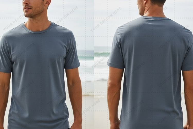 Men's grey T-shirt Mockup Design