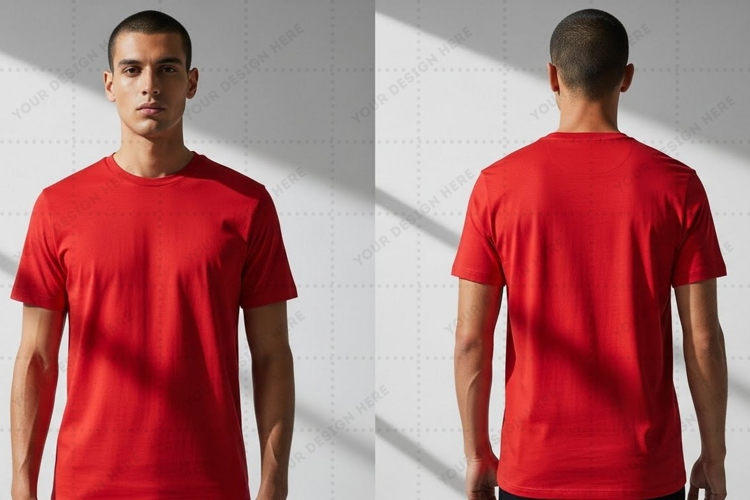 Red T-shirt Mockup Design