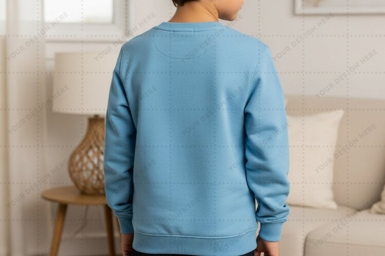 Light blue casual T-shirt Mockup Design example image 1