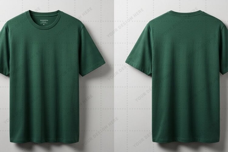 Solid green T-shirt Mockup Design example image 1