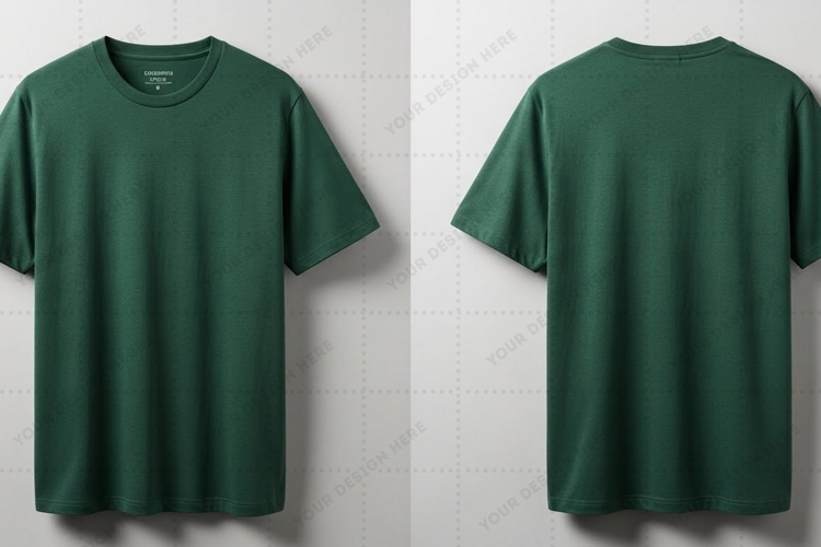 Solid green T-shirt Mockup Design