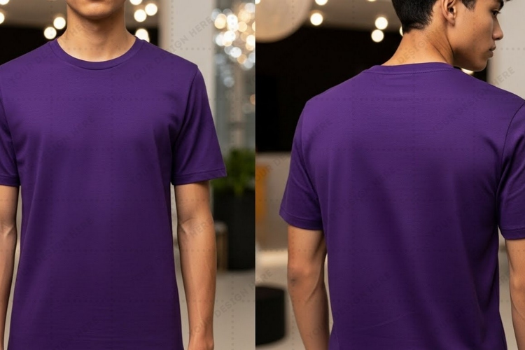 Purple T-shirt Mockup Design