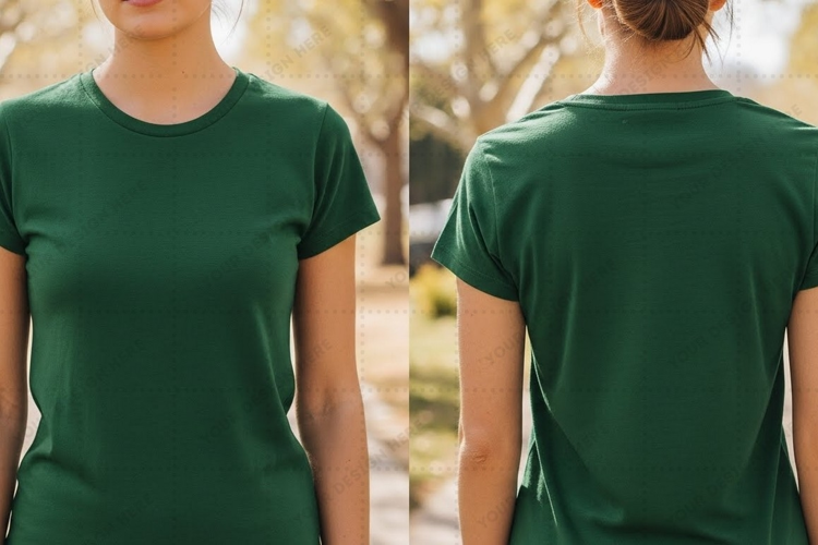 Dark green T-shirt Mockup Design