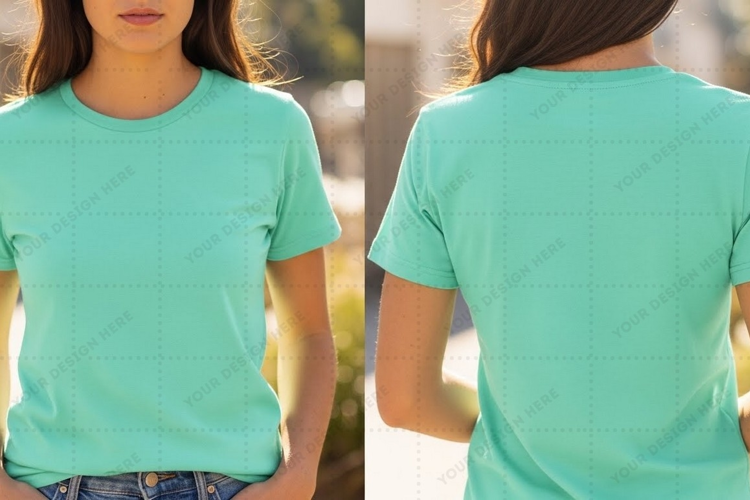 Mint green T-shirt Mockup Design