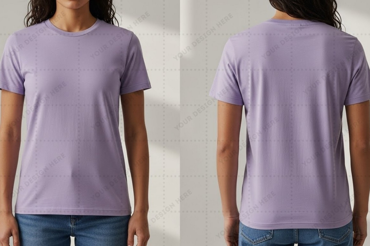 Lilac T-shirt Mockup Design