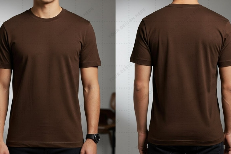 Brown T-shirt Mockup Design