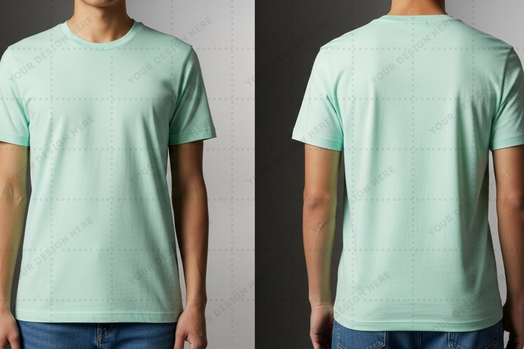 Mint green T-shirt Mockup Design