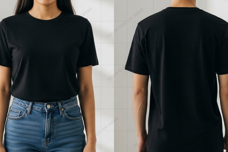 Black Tshirt Mockup Image 22