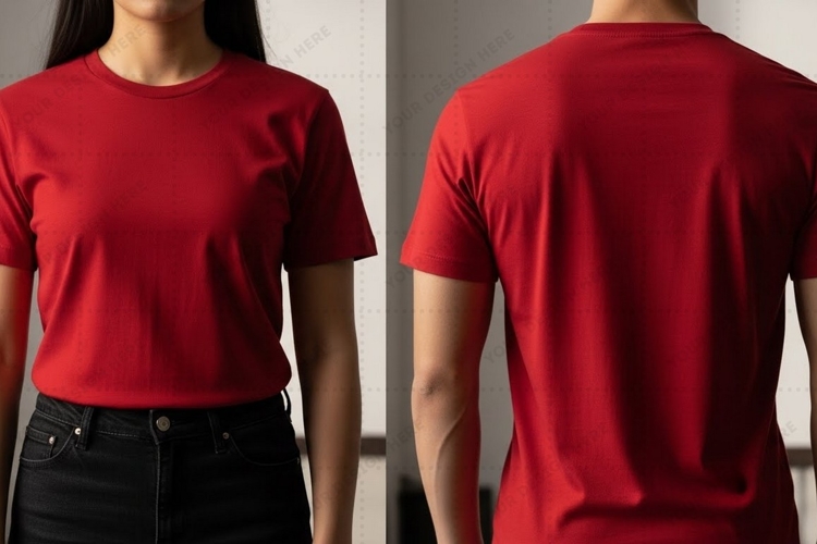 Vibrant red T-shirt Mockup Design