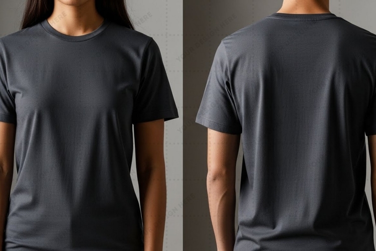 Unisex dark gray T-shirt Mockup Design
