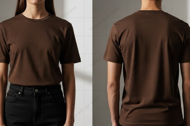 Brown T-shirt Mockup Design