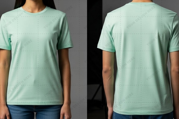 Mint green T-shirt Mockup Design