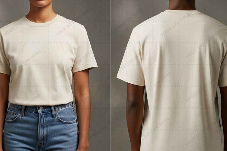 Mens classic white T-shirt Mockup Design