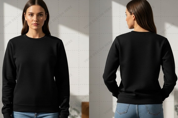 Black long sleeve T-shirt Mockup Design