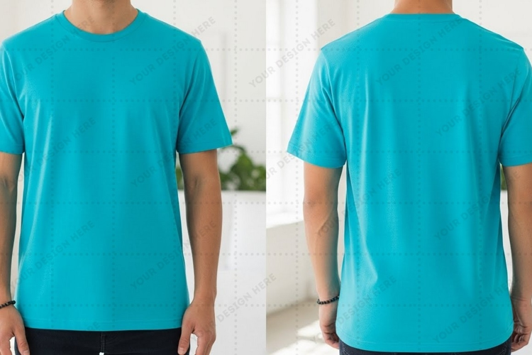 Turquoise T-shirt Mockup Design