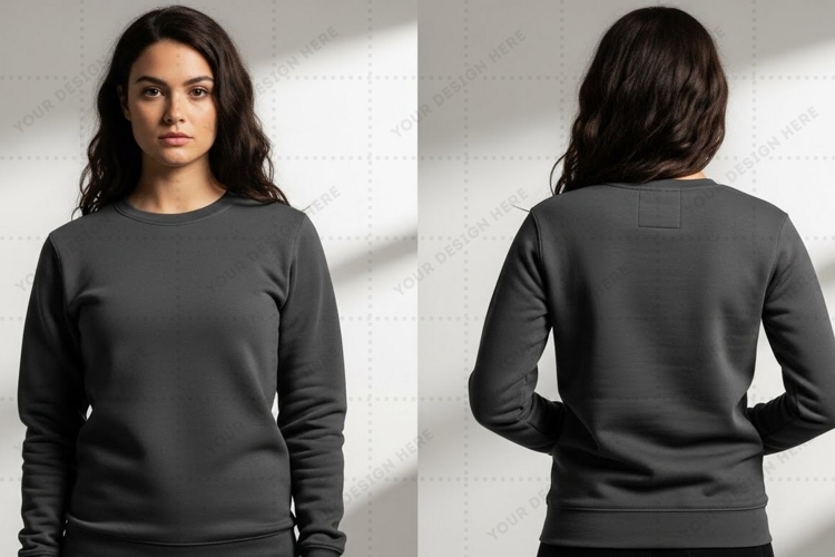 Womens long sleeve T-shirt Mockup Design